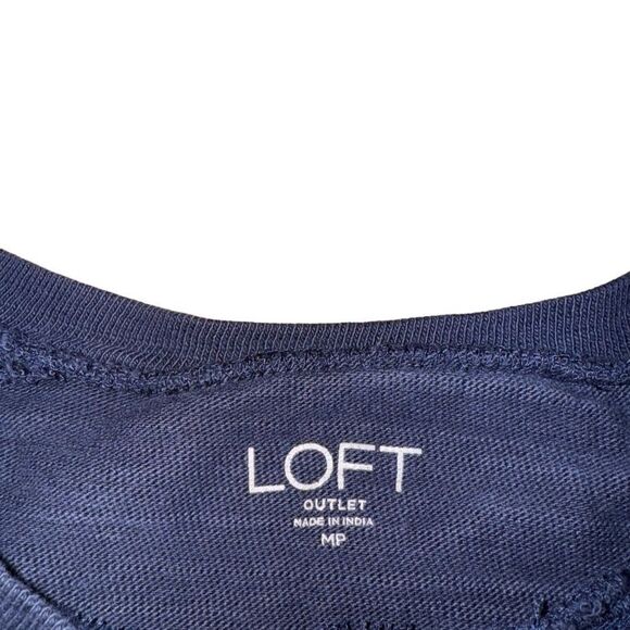 Loft Woman's Navy Blue Long Sleeve Blouse - Size MP - Picture 5 of 7